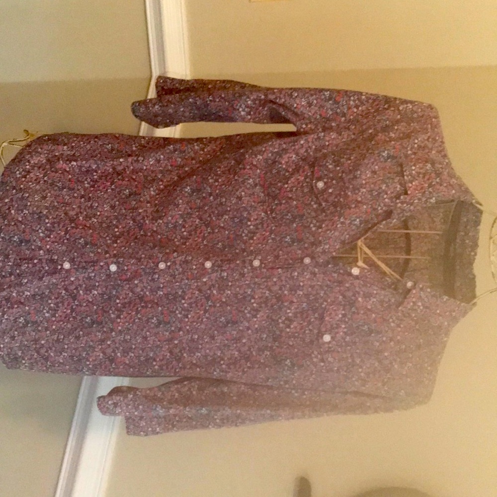 Eddie Bauer roll up sleeved floral print cotton shirt